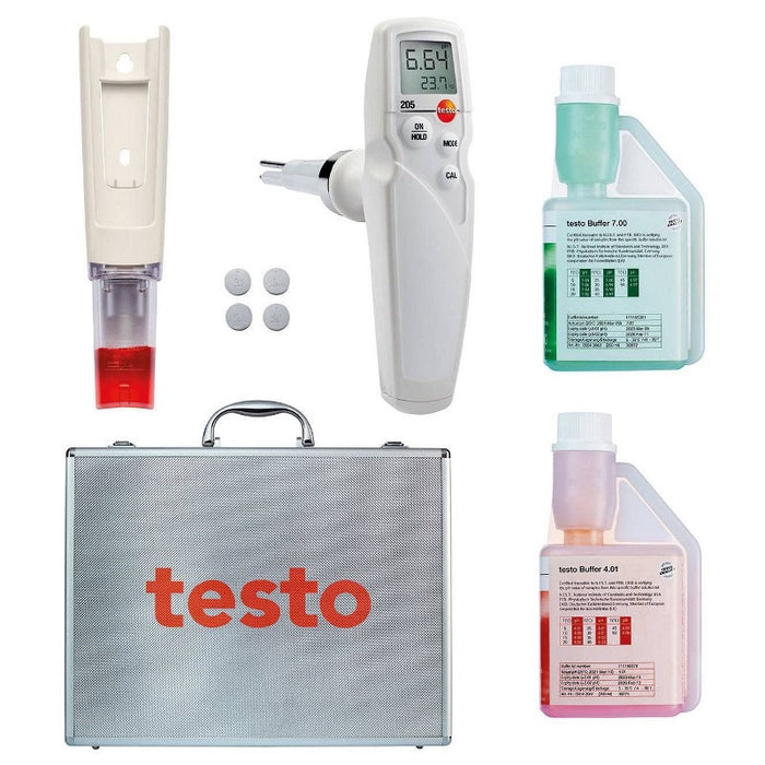 Testo 205 One-Hand pH/Temperature Measuring Instrument Kit