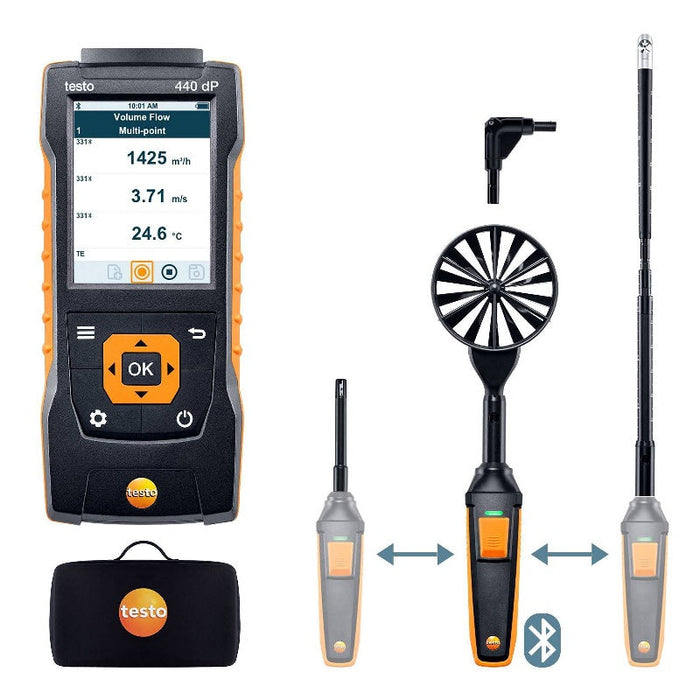 Testo 440 Delta P Air Flow Combo Kit 2 With Bluetooth®