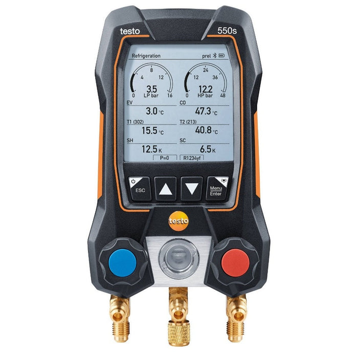 Testo 550s Smart Digital Manifold with Bluetooth and 2-way valve block