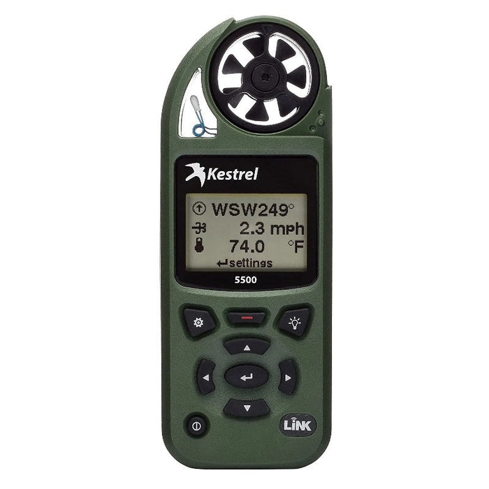 Kestrel 5500 Weather Meter With LiNK + Vane Mount (Olive)