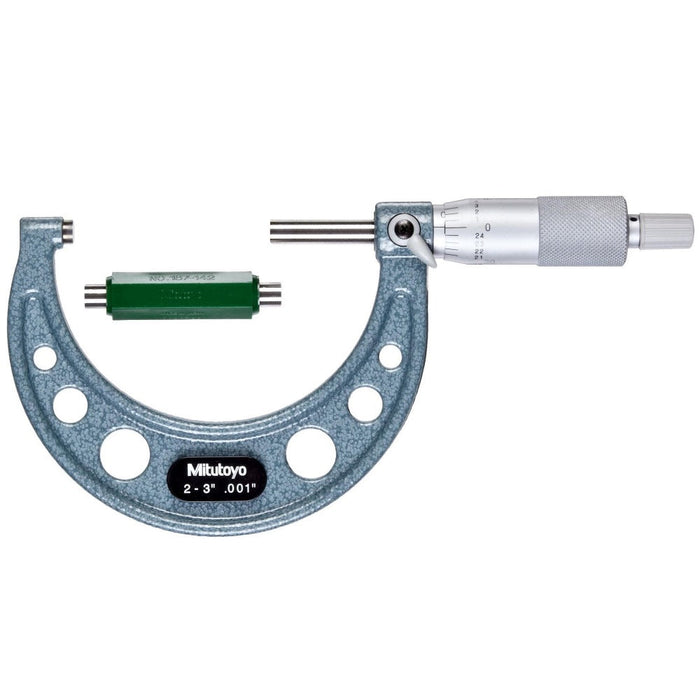 Mitutoyo 103-179 : Outside Micrometer with Ratchet Stop, Range 2-3 inch