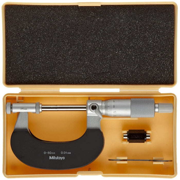 Mitutoyo 104-171 : Outside Micrometer with Interchangeable Anvils: 0-50mm