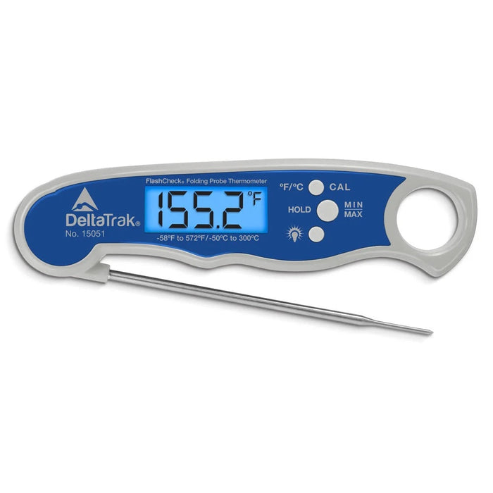 DeltaTrak 15051 : FlashCheck® Waterproof Min-Max Folding Probe Thermometer