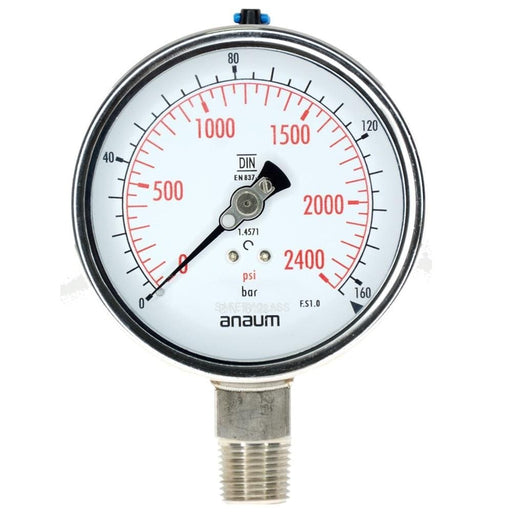 Anaum SS3020 : Pressure Gauge - 100mm dia, 1/2" NPT, 0~160bar - Anaum - Test and Measurement