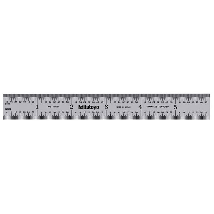 Mitutoyo 182-105 Wide Rigid Rule, Size 6" X 150mm