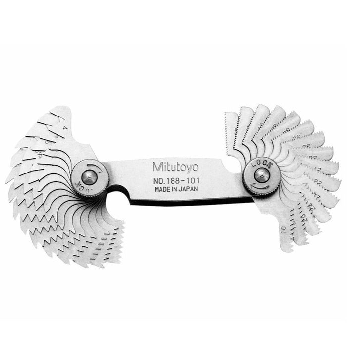 Mitutoyo 188-101 Whitworth Screw Pitch Gages, 4 - 42 TPI