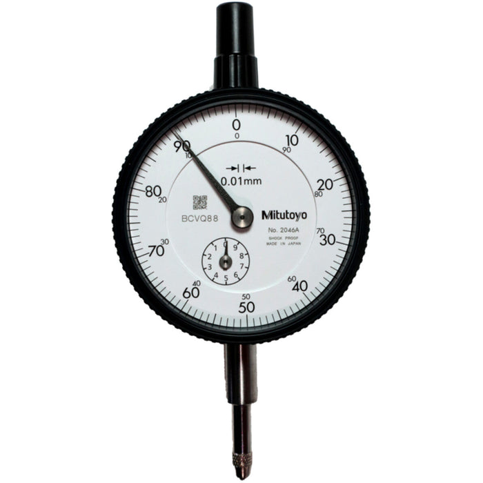 Mitutoyo 2046A Dial Indicator Metric Lug Back ISO Type, Range 10mm