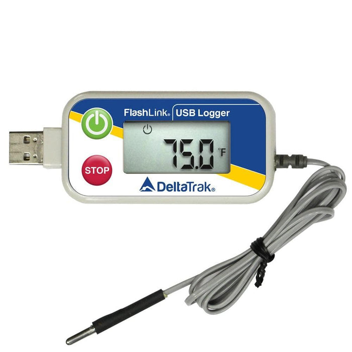 DeltaTrak 20903: FlashLink Reusable USB Data Logger with External Probe - Anaum - Test and Measurement