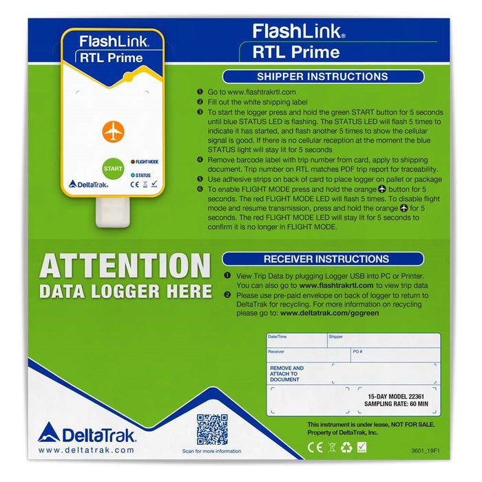 DeltaTrak 22361 FlashLink RTL Prime In-Transit Logger