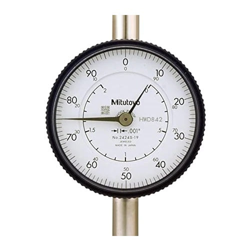 Mitutoyo 2424a 19 Dial Indicator With Lug Back Range 0 2″