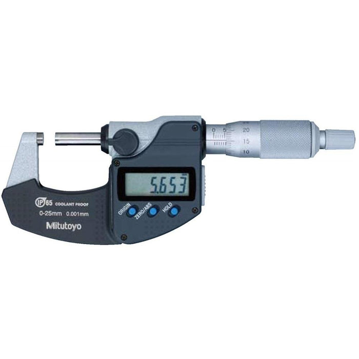 Mitutoyo 293-230-30: Micrometer 0-25mm IP65 Ratchet Stop SPC