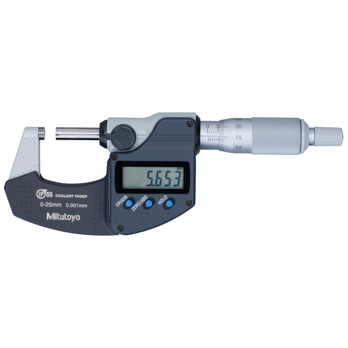 Mitutoyo 293-240-30 : Digimatic Micrometer 0-25mm IP65 Ratchet Stop-No SPC