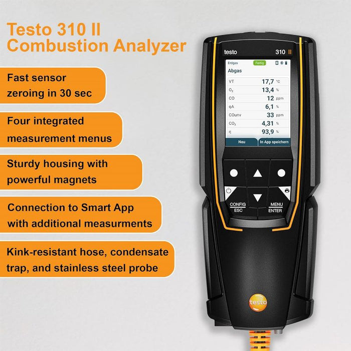 Testo 310 II Flue Gas Analyzer With Printer