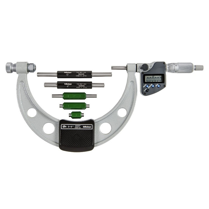 Mitutoyo 340-351-30 Digital Micrometer With Anvils, Range 0 To 6"