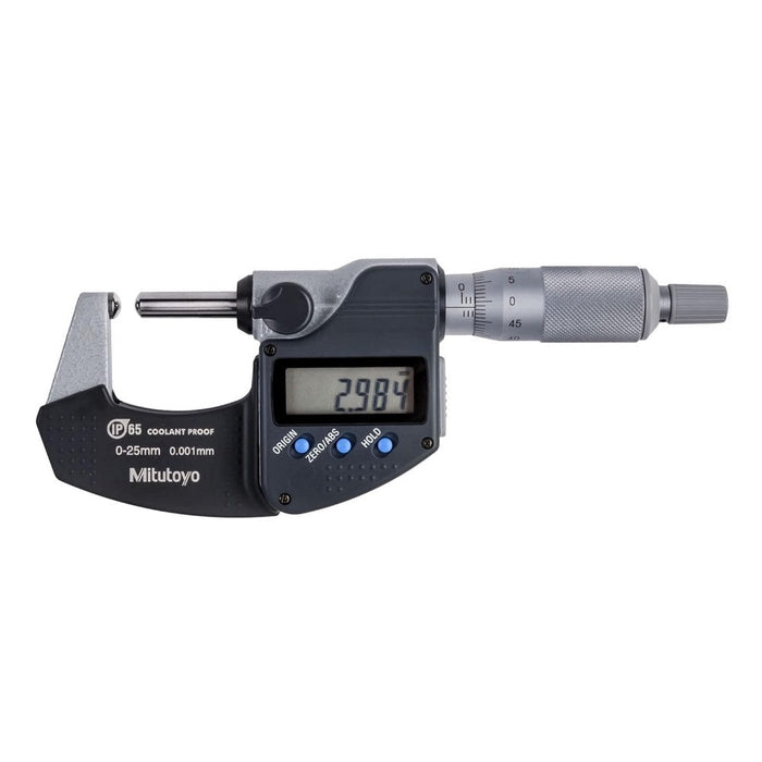 Mitutoyo 395-271-30 Spherical Face Digital Micrometer, Range 0-25mm