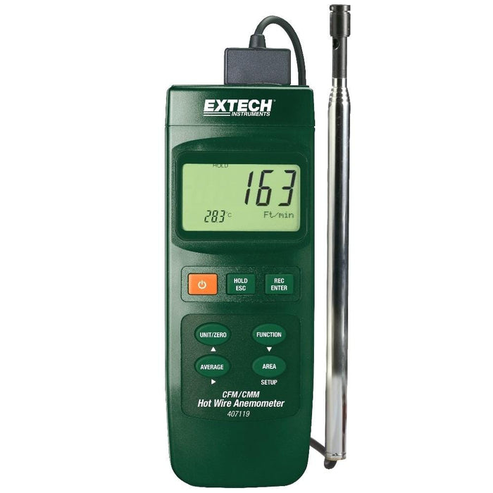 Extech 407119 : Heavy Duty CFM Hot Wire Thermo-Anemometer - Anaum - Test and Measurement