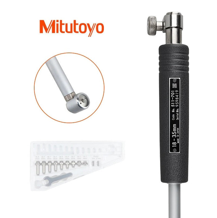 Mitutoyo 511-701 Standard Dial Bore Gauge, Range 18-35mm (Without Dial Gauge)