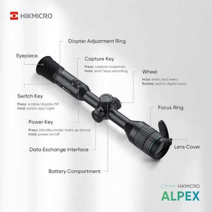 HIKMICRO ALPEX A50T Night Vision Scope - British Award Winner 2023