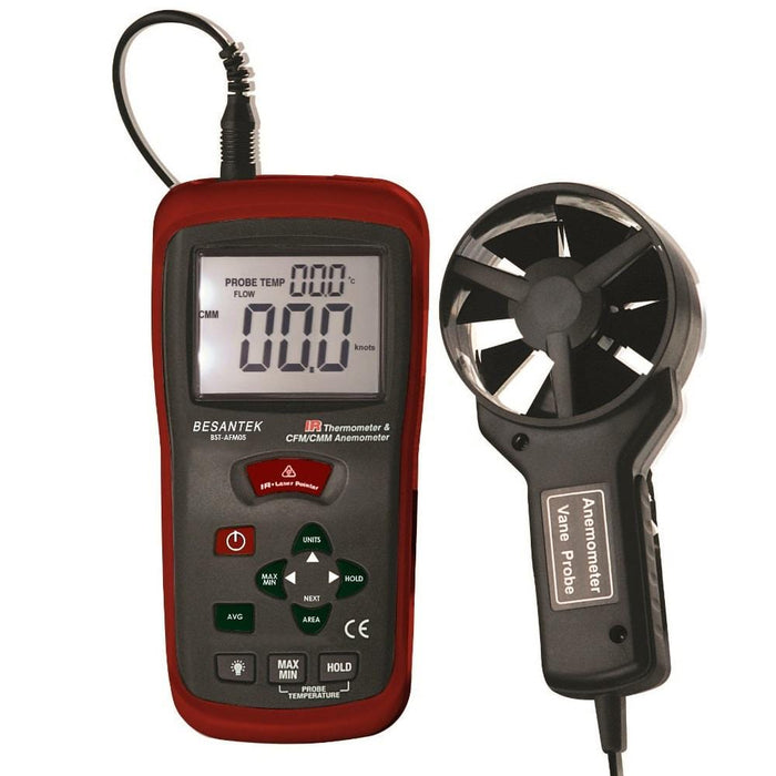 Besantek BST-AFM05 IR Thermometer & CFM/CMM Vane Anemometer - Anaum - Test and Measurement