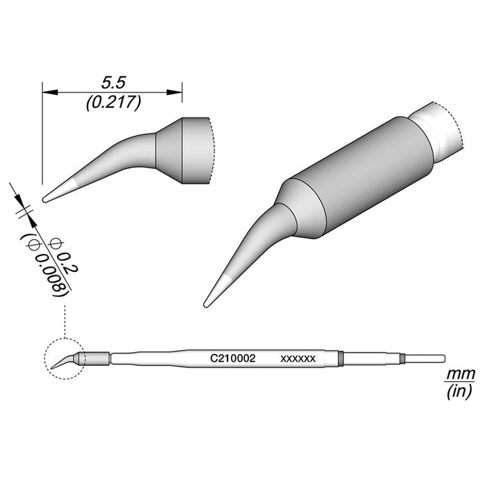 JBC Cartridge Bent (Ø 0.2mm)