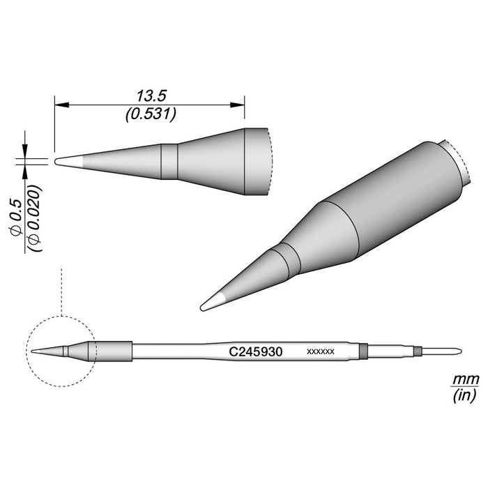 JBC Cartridge Conical (Ø 0.5mm S2)