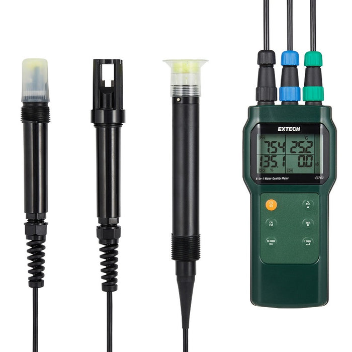 Extech EC700 6-in-1 Water Quality Meter with 3 Probes