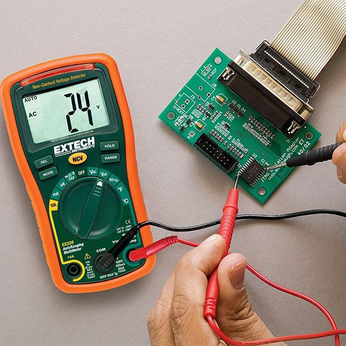 Extech EX330: 12 Function Mini MultiMeter + Non-Contact Voltage Detector