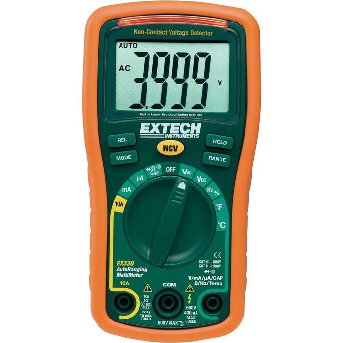 Extech EX330: 12 Function Mini MultiMeter + Non-Contact Voltage Detector