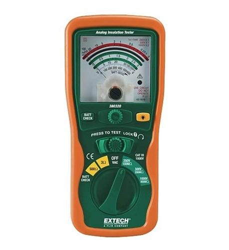 Extech 380320: Analog Insulation Tester - Anaum - Test and Measurement