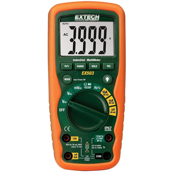 Extech EX503: 10 Function Heavy Duty Industrial MultiMeter