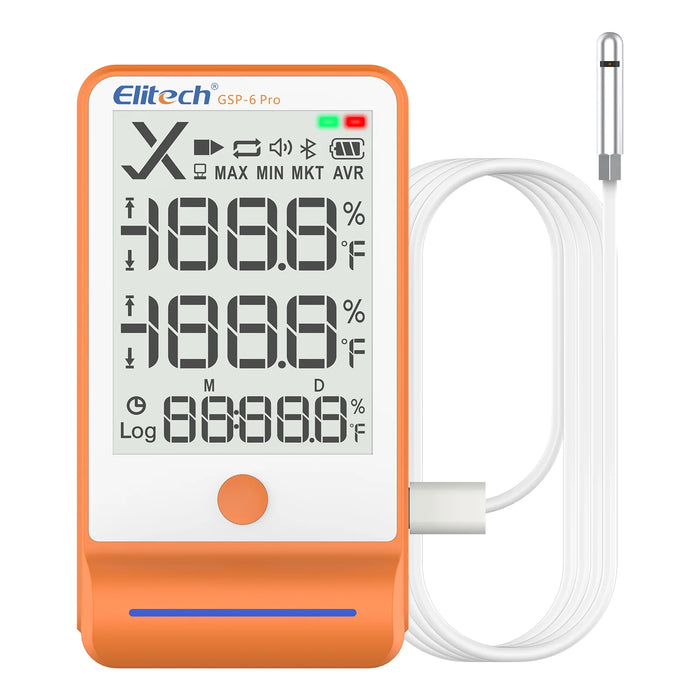Elitech GSP-6Pro Bluetooth Temperature and Humidity Data Logger, Range -40 to 85°C