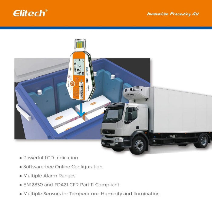 Elitech LogEt 1 Single-Use Temperature Data Logger, Range -30 to 70°C