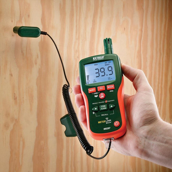 Extech MO297: Pinless Moisture Psychrometer with IR Thermometer and Bluetooth MeterLink