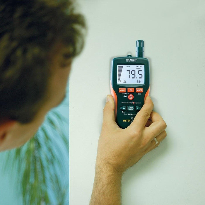 Extech MO297: Pinless Moisture Psychrometer with IR Thermometer and Bluetooth MeterLink