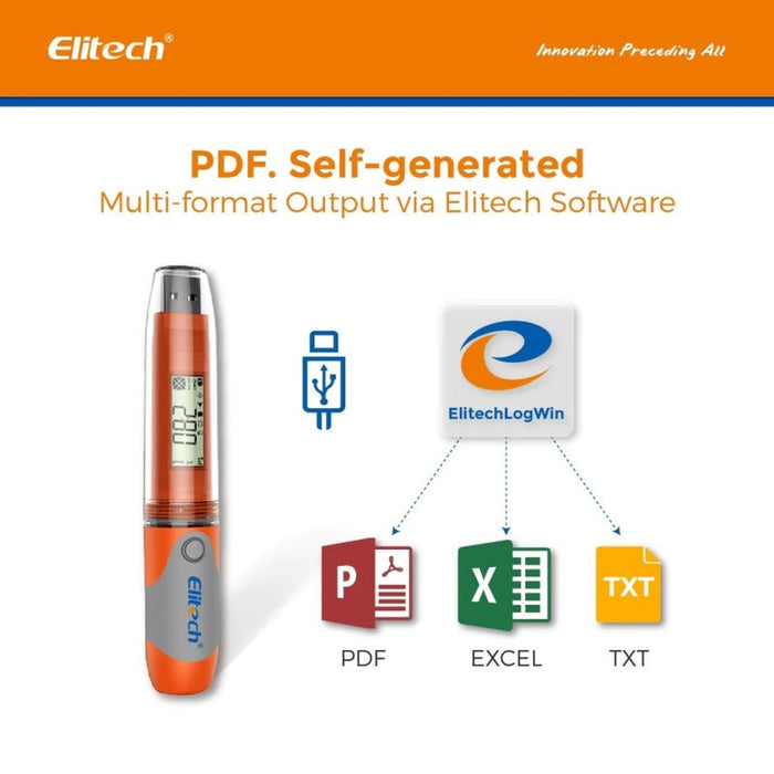 Elitech RC-51H USB Temperature and Humidity Data Logger, Range -30 to 70°C